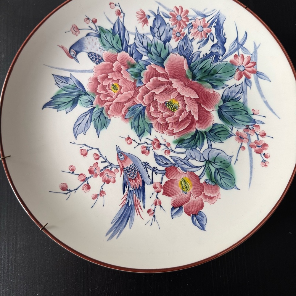 Floral and Bird Wall Art Plate